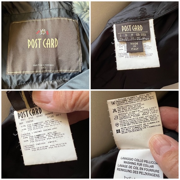 POST CARD COAT 12 WINTER SNOW ITALIAN GLAM LUXURY SKI RESORT VACATION PARKA CHIC - Picture 12 of 12